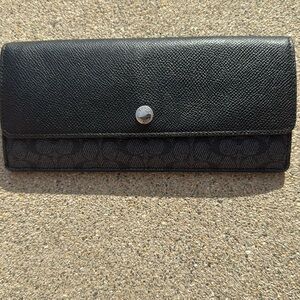 Coach Black Flat Wallet